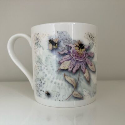 Tasse en porcelaine fine Passion Flower