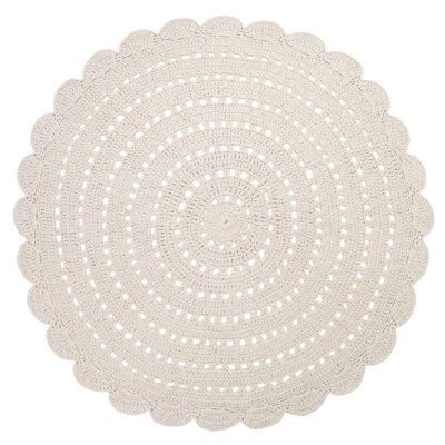 Alfombra de dormitorio infantil de crochet ALMA ECRU L