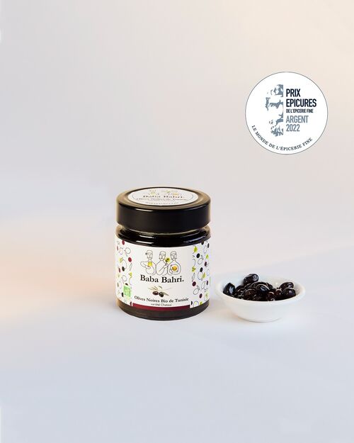 Olives Noires Chetoui Bio à l'Huile d'Olive