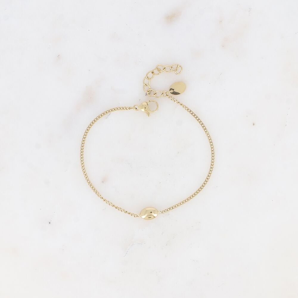 Bracelet - small smooth oval pendant