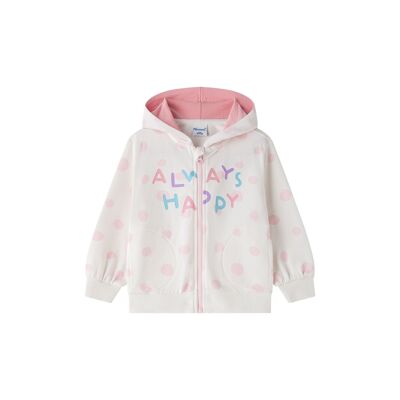 Chaqueta Con Capucha De Punto Perchado De Niña