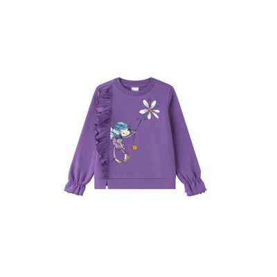 Girls' Long-Sleeved Knitted Sweatshirt