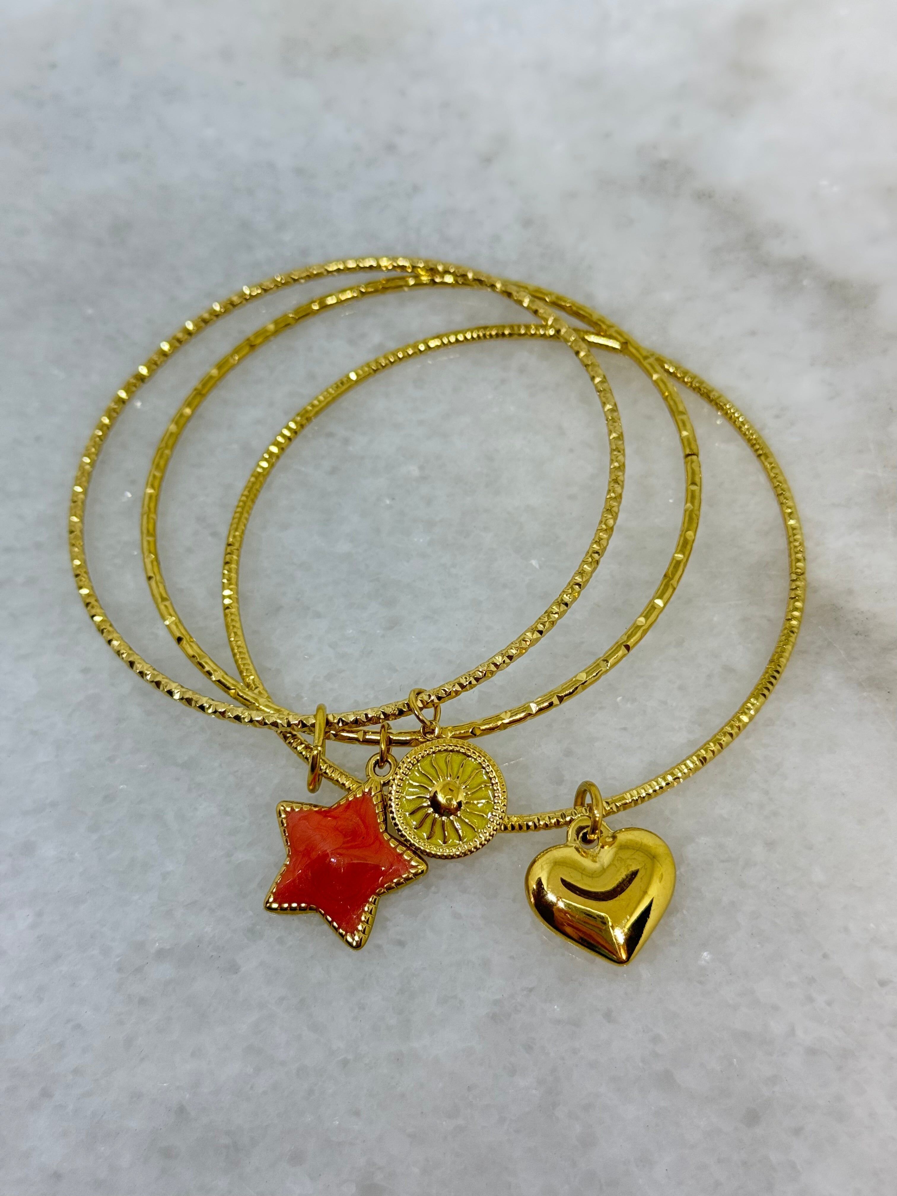 Ariel I Trio di braccialetti arancioni