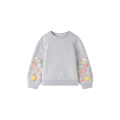 Girls' Long-Sleeved Brushed Knit Sweatshirt
