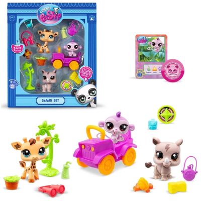 Pacchetto tematico Littlest Pet Shop 3 Animali - Safari