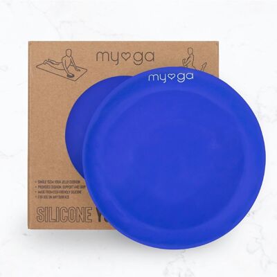 Almohadillas de gelatina de soporte de yoga azul
