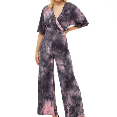 Mono Liquorish de manga corta en tie dye gris y rosa