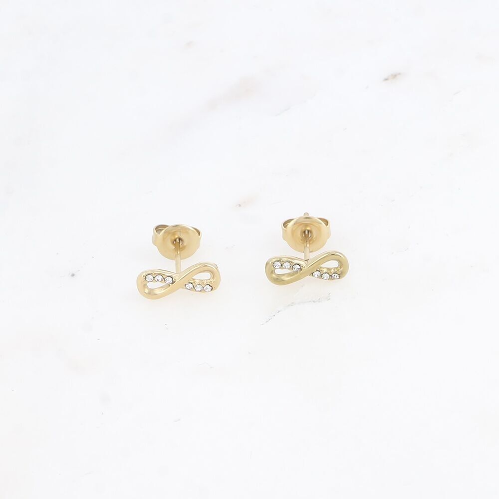 Chip-Ohrringe - Unendlichkeitssymbol mit Zirkoniumoxiden