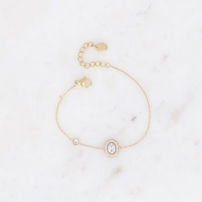 Bracelet - oval crystal and zirconium oxides