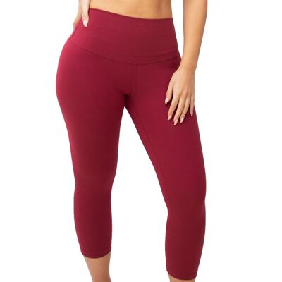 Kastanienbraune Myga Capri-Yoga-Leggings mit hoher Taille