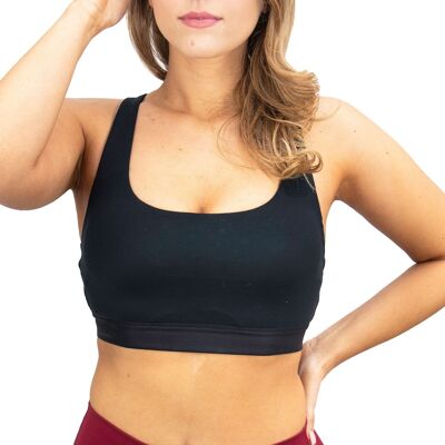 Reggiseno da yoga Myga nero con doppia cinghia