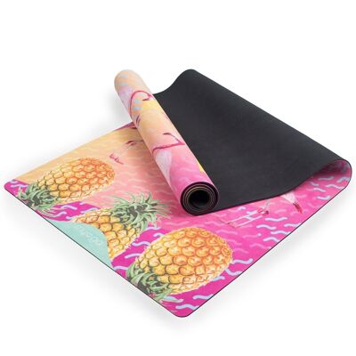 Tapis de yoga en daim végétalien luxueux tropical