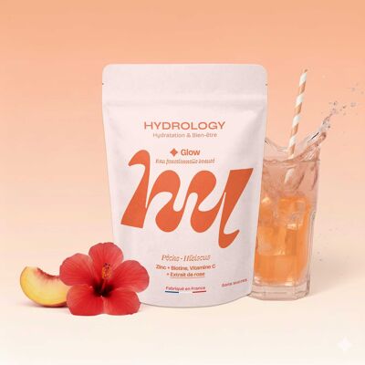 GLOW: Acqua vitaminica di bellezza - Gusto pesca e ibisco