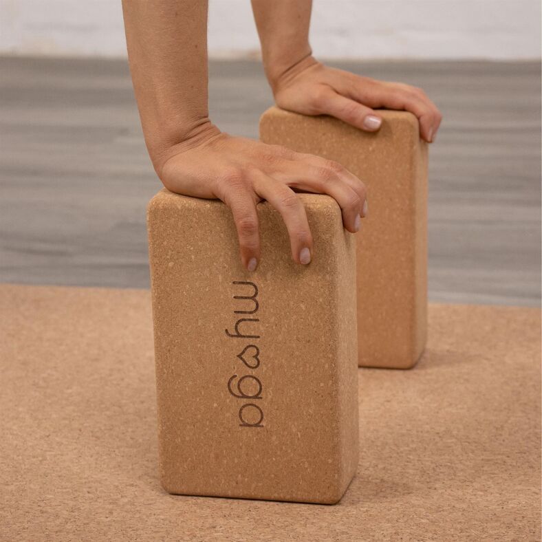 Bloques de yoga - caucho reciclado y corcho - Set de 6 bloques