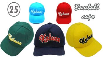 Casquettes de baseball unisexe (LOT de 25 unités : 5 bleu, 5 rouge, 5 vert, 5 jaune, 5 marine) 1