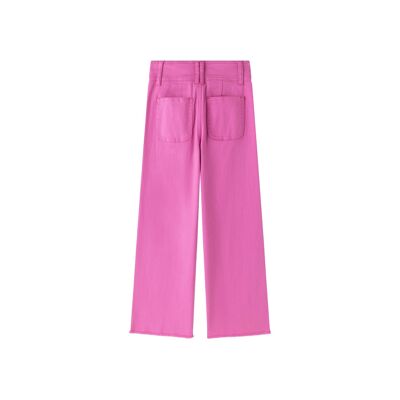 Pantalon Long En Denim Fille Fuchsia