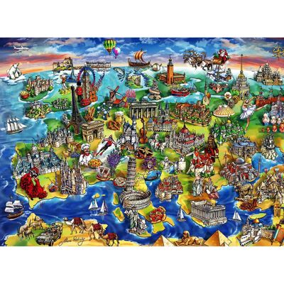 Puzzle de 1500 piezas: mapa mundial europeo