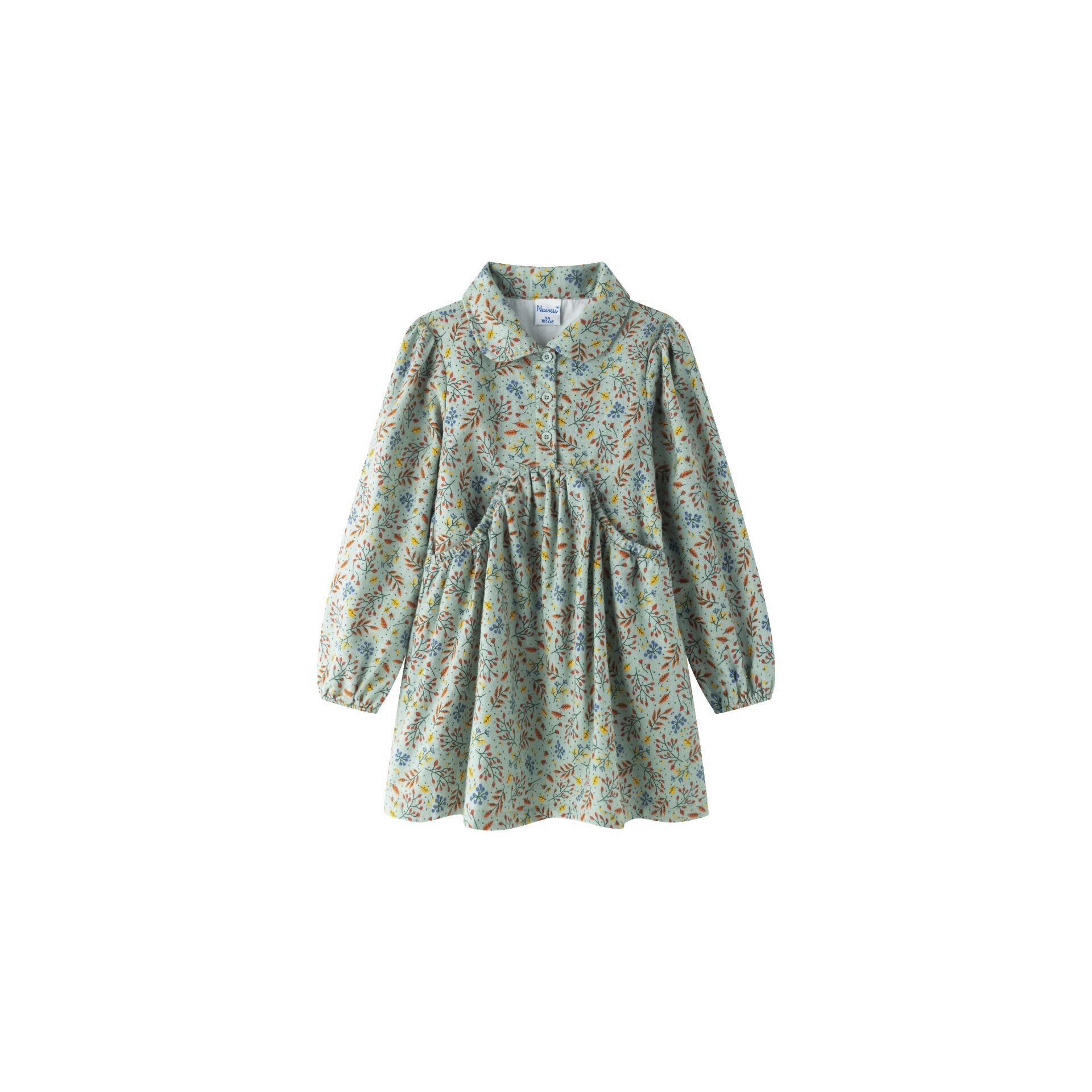 Robe en tissu à manches longues pour fille