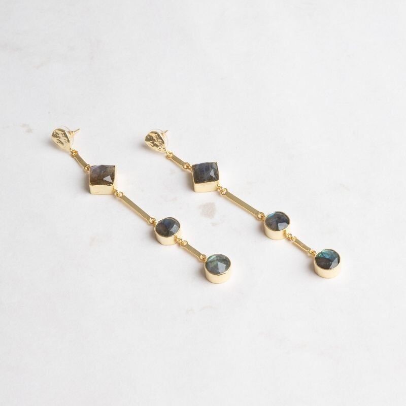 Atocha Ed. Ohrringe. Limitierter Labradorit