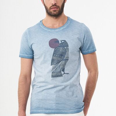 Garment dyed organic cotton T-shirt with print