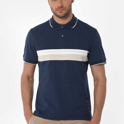 Organic cotton polo shirt with contrast stripes