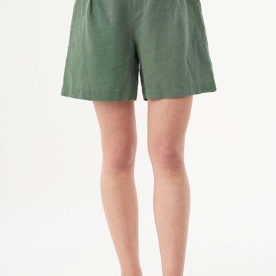 Shorts in misto lino con cintura da annodare