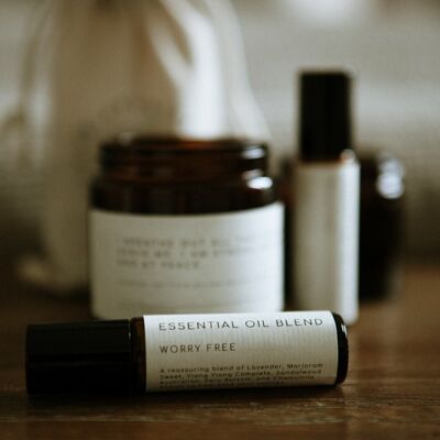 Rollerball d'aromathérapie avec mélange d'huiles essentielles Natural Remedy sans souci - Soulagement de l'anxiété