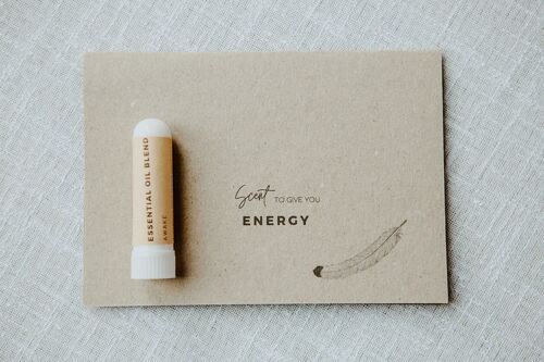 Awake Essential Oil Blend Aromatherapy Inhaler & Wish Card - Mood Lifting Natural Remedy