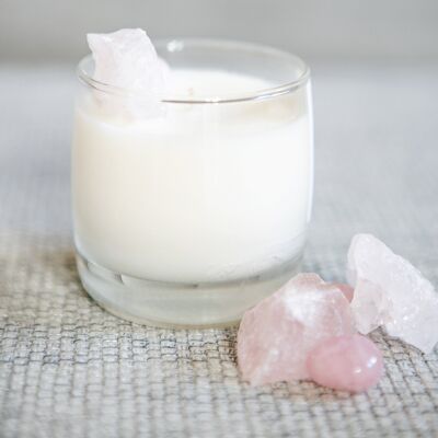 Rose Quartz Crystal Infused Candle