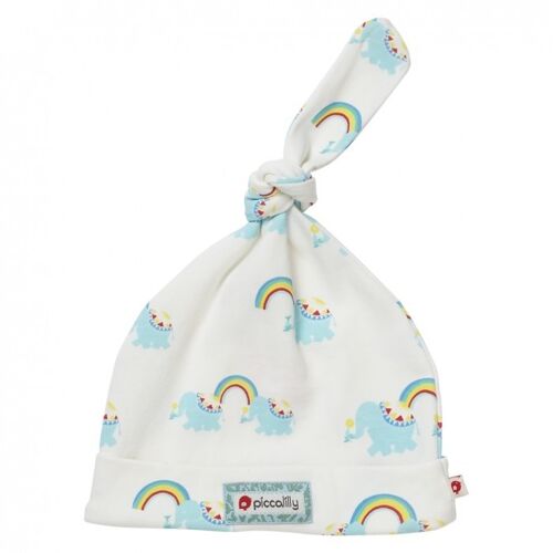 Rainbow elephant knotted baby hat