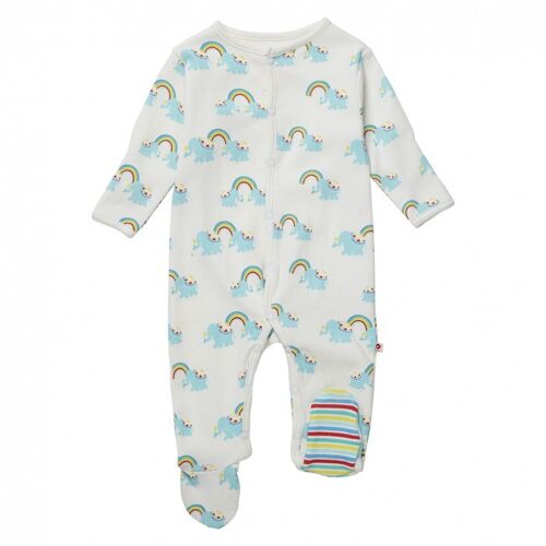 Rainbow elephant footed sleepsuit