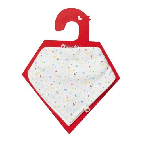 DITSY STAR MUSLIN BANDANA BIB & BURP CLOTH 35x35CM