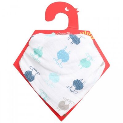 SHEEP MUSLIN BANDNA BIB & BURP CLOTH - 35 x 35CM