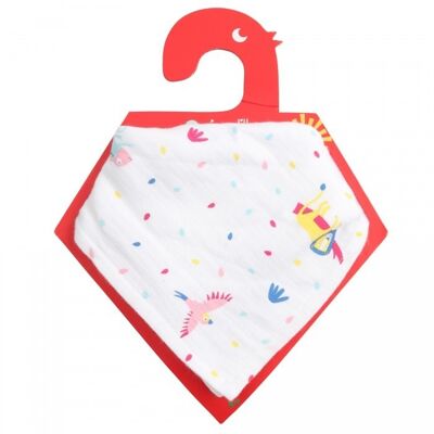 BABERO Y BURP DE MUSELIN BANDANA BOSQUE LLUVIOSO - 35 x 35CM