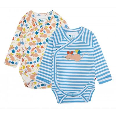 WRAPOVER BABY BODYSUIT 2 PACK - FIELDMOUSE