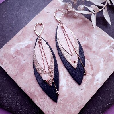Boucles d'oreilles longues POP Marine