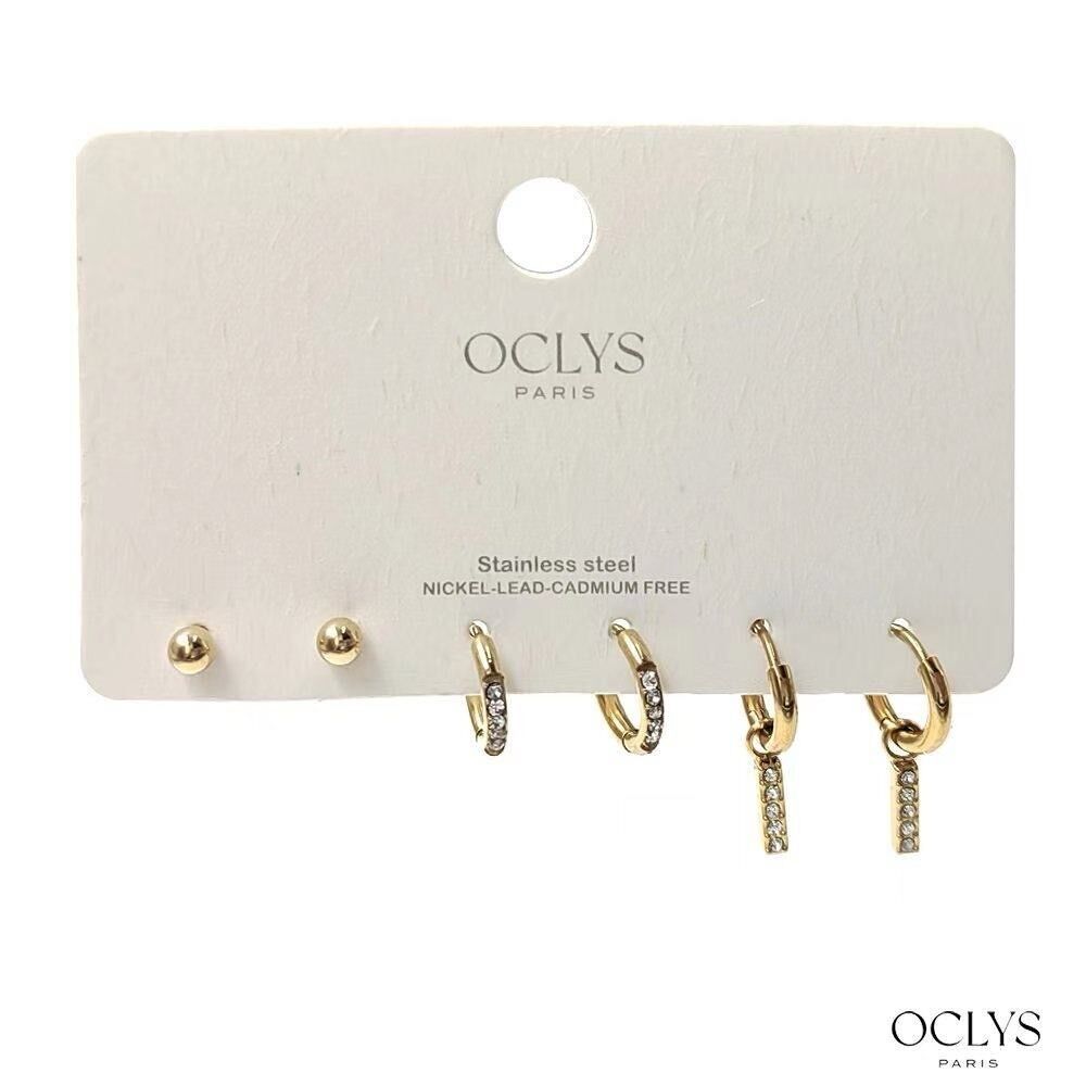 Set mit 3 Paar Tyli-Ohrringen aus Edelstahl