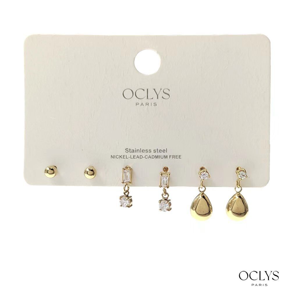 Set mit 3 Paar Moni-Ohrringen aus Edelstahl