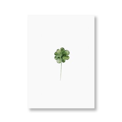 Cartolina a quadrifoglio, carta di buona fortuna, carta di Capodanno, carta d'esame, buona fortuna