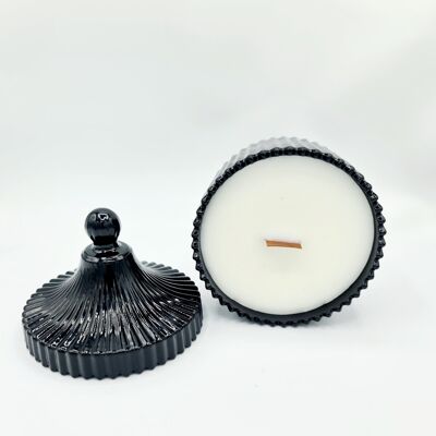 Mini vintage boutique crackling wick candle, black, available in 22 scents  | home fragrance