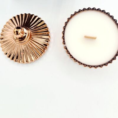 Mini vintage boutique crackling wick candle, rose gold, available in 22 scents