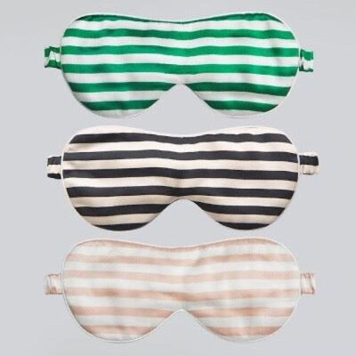 Maschera per dormire in seta al 100% - Strisce e motivi a scacchi - Oversize