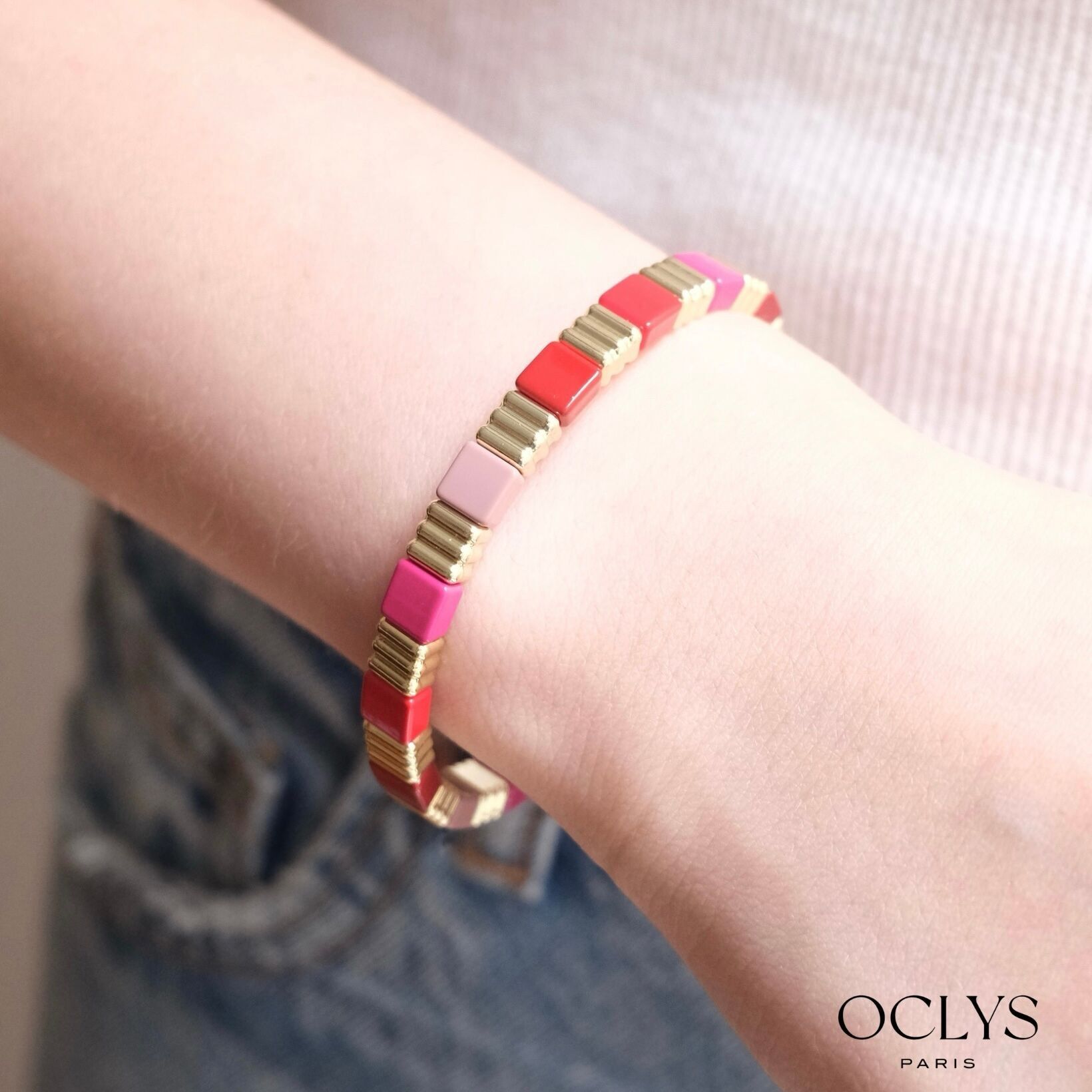 Ioli colored rectangles elastic bracelet