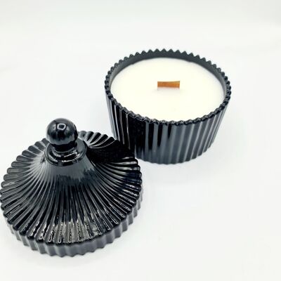 Large vintage boutique crackling wick candle, black, available in 22 scents