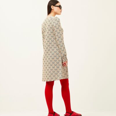 Vestido Easy Off White Geometric Lines