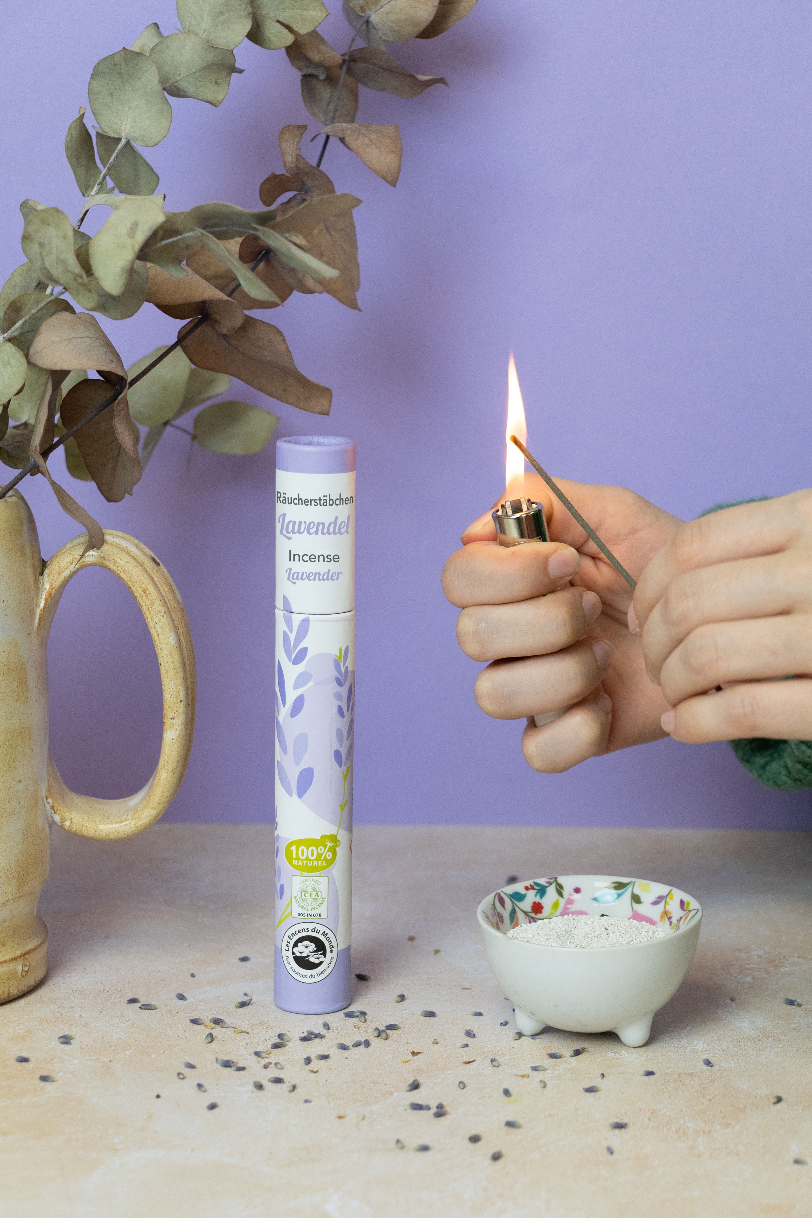 Organic Lavender Incense Sticks - Herbosense - Aromandise