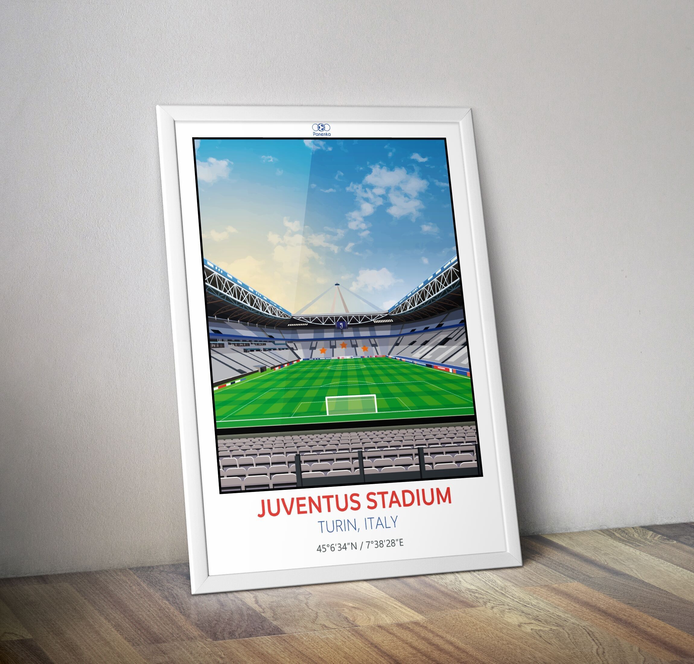 Juventus-Stadionplakat Turin Italien I Fußballstadionplakat