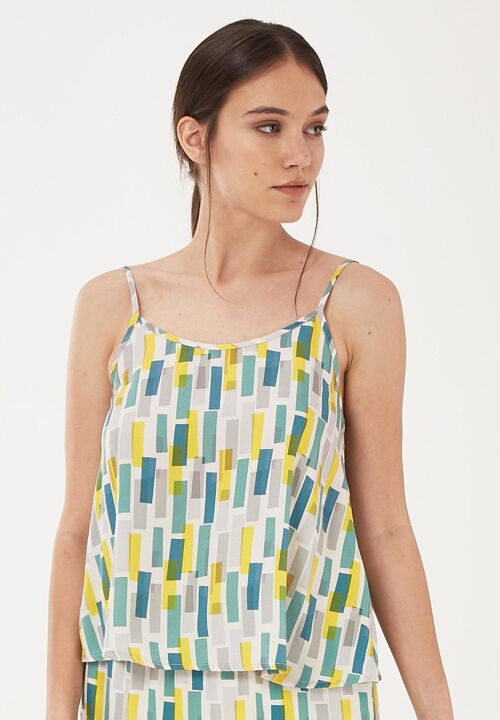 Spaghettiträger-Top aus TENCEL™ Lyocell mit Allover-Print