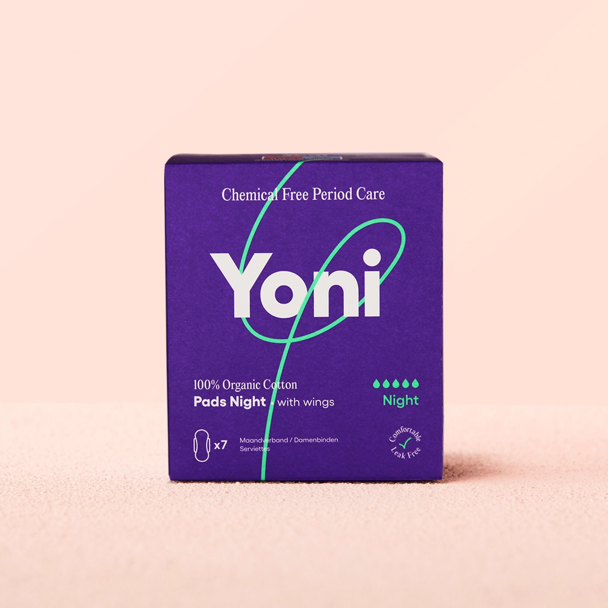 Yoni Pads Night • con ali, x7 • 100% cotone biologico