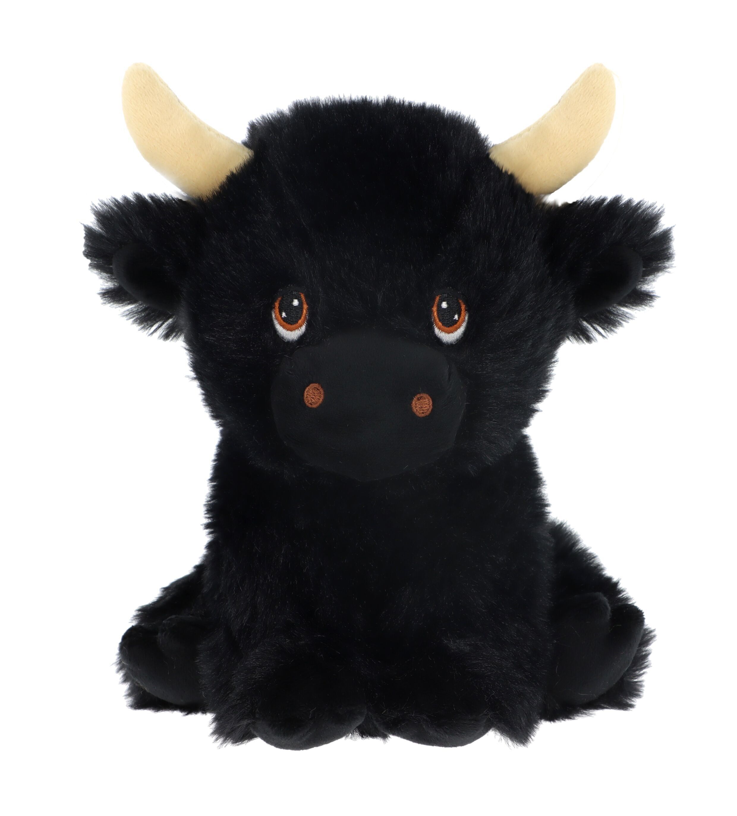 Peluche Mucca Shaggy Nera 18 cm - KEELECO